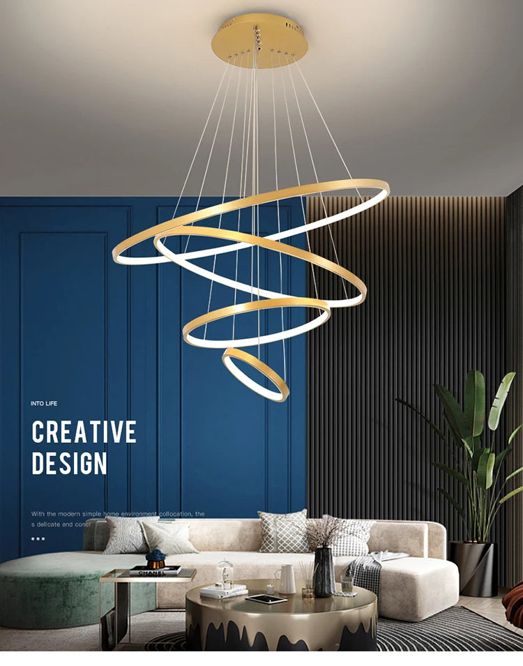 Modern led dining room chandeliers simple ring chandelier living  bedroom Lights home indoor lighting decorative Pendant Lamps