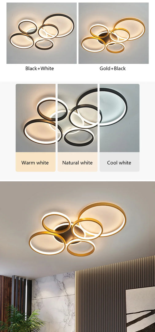 NEO Gleam Modern ceiling chandelier lights for living room Studyroom bedroom AC85-265V Black/Gold color led chandelier fixtures