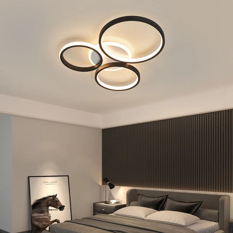 NEO Gleam Modern ceiling chandelier lights for living room Studyroom bedroom AC85-265V Black/Gold color led chandelier fixtures