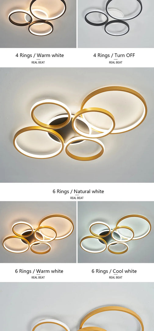 NEO Gleam Modern ceiling chandelier lights for living room Studyroom bedroom AC85-265V Black/Gold color led chandelier fixtures