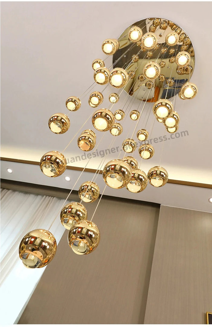 Nordic Minimalist Staircase Lighting Chandelier Living Room Suspended Ceiling Lamp Loft Lighting Circular Staircase Chandelier