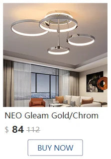 NEO Gleam Modern ceiling chandelier lights for living room Studyroom bedroom AC85-265V Black/Gold color led chandelier fixtures