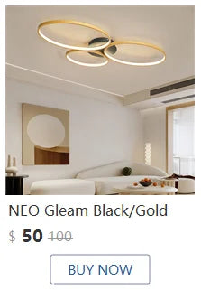 NEO Gleam Modern ceiling chandelier lights for living room Studyroom bedroom AC85-265V Black/Gold color led chandelier fixtures