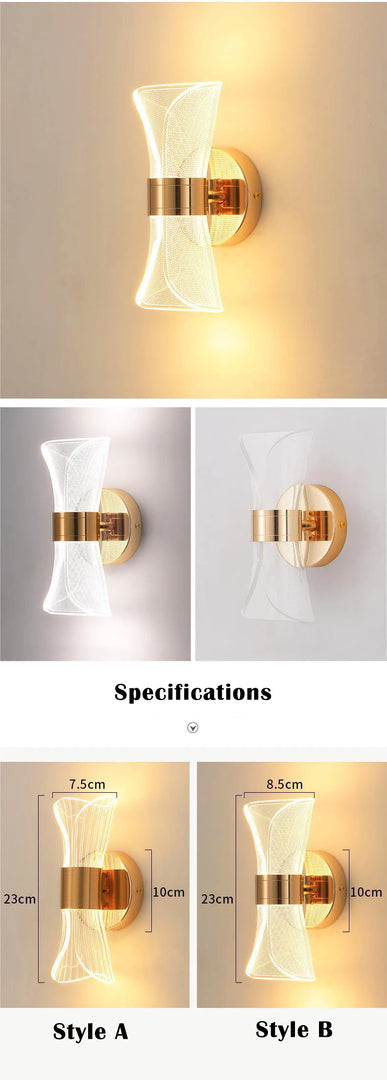 Modern Luxury Wall Lamp Bedroom Bedside Lamp Online Celebrity Hotel Living Room LED Acrylic Background Wall Creative Light